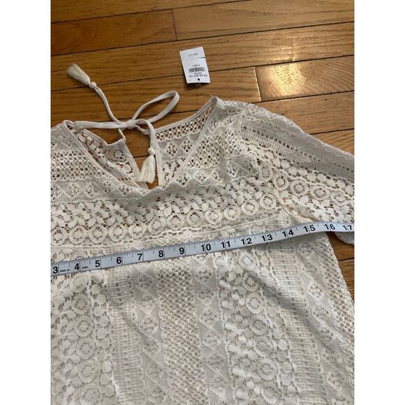 NEW Womens Size XS Y2K Hollister Off White Lace Shirt - Picture 5 of 7